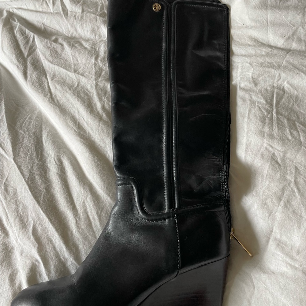 Tory Burch black wedge boot